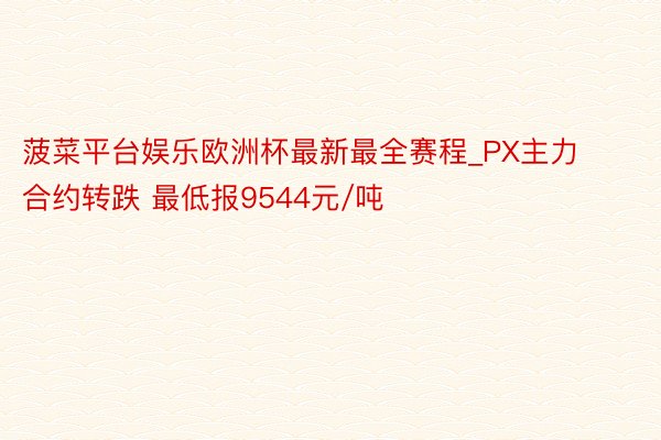 菠菜平台娱乐欧洲杯最新最全赛程_PX主力合约转跌 最低报9544元/吨